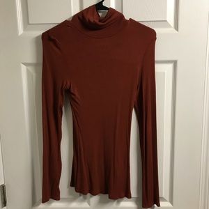 Anthropologie Ribbed Tight Turtleneck